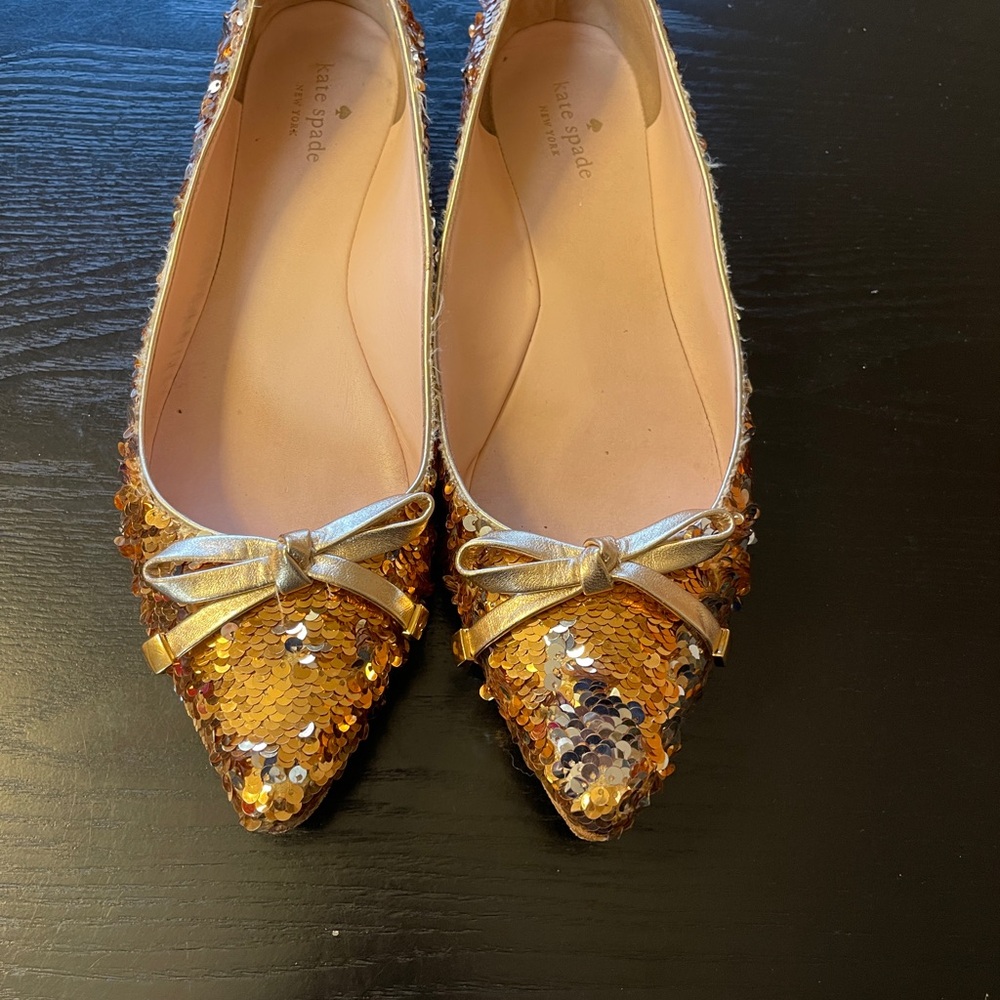 Kate Spade Glittering Gold Sequin Flats